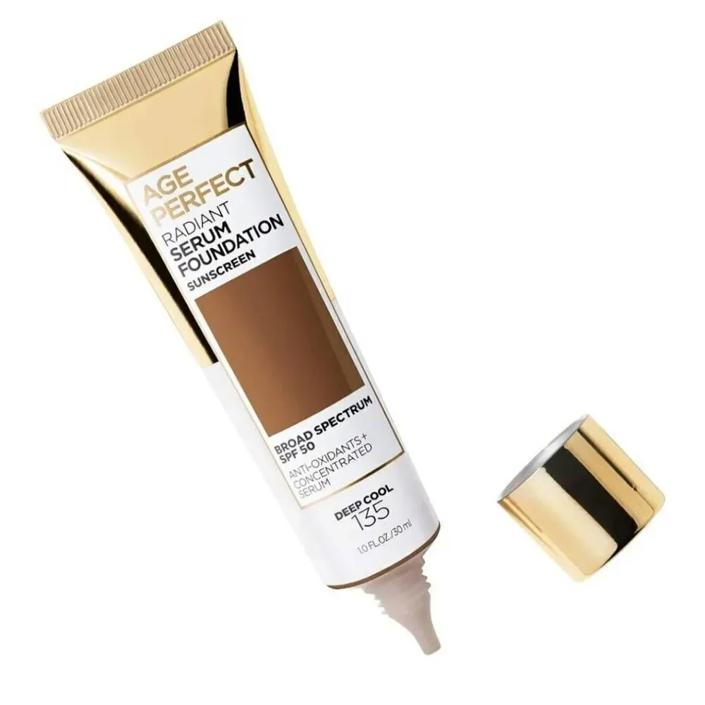 L'OREAL Age Perfect Radiant Serum Foundation, Derp Cool 135, SPF 50, New
